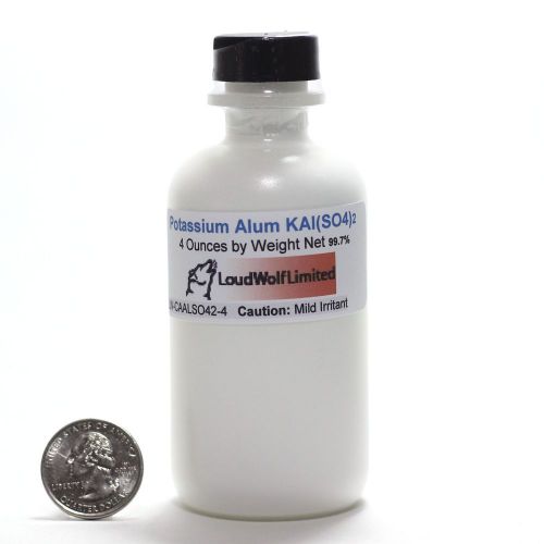 Potassium alum (alum) 4 oz 1 /4 lb by weight plastic bottle 99.7% free ship usa for sale