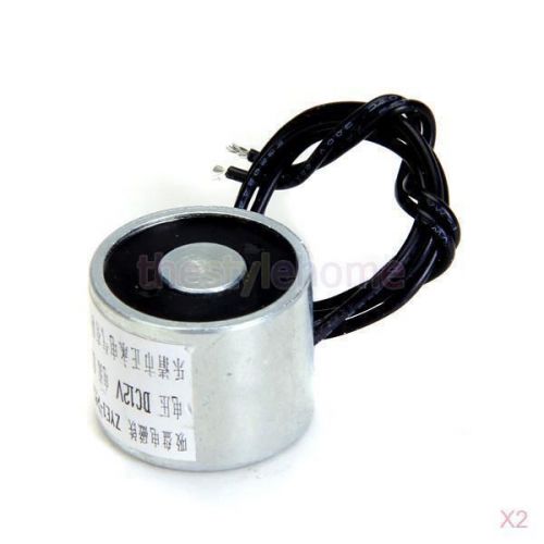 2x 11lbs dc12v 4w holding electromagnet lift solenoid 25mm m4 0.33a for sale