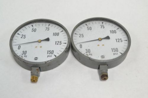 Lot 2 usg pressure gauge 0-150psi 0-30in-hg 4-1/2 face b254424 for sale