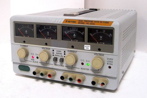 Instek pc-3030d power supply - triple output, 2 x 0-30v/0-3a, 1 x 5v/3a for sale