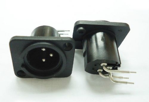20PCS Right Angle 3-Pin XLR Male Panel Chassis Socket Black Connector XLR PLUG
