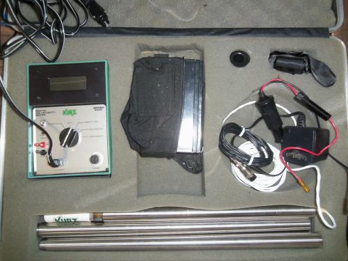 KURZ Digital Air Velocity Meter Series 4440 with Battery Charger and Anemometer