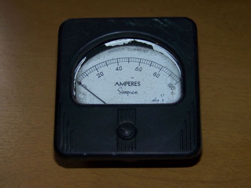 Vintage industrial steam punk simpson 0-100 dc amp gauge panel meter for sale