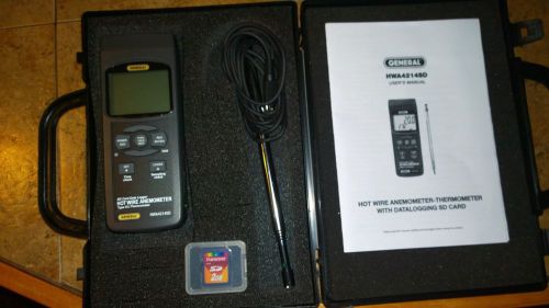 General tools hwa4214sd, data logging hot wire anemometer / thermometer w/sd for sale