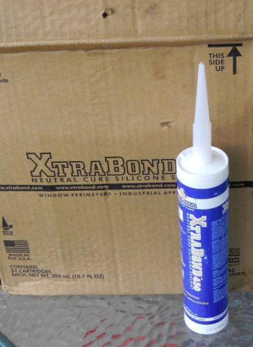 Case Of 24  XtraBond 450, Silicone Sealant, Neutral Cure, 10.1 Oz White