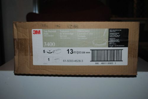 3m tan burnish pads - 3400 - 13 inch - 5 pads per box for sale