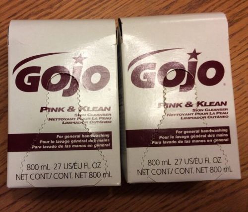 2-nos gojo 9128 pink &amp; klean skin cleanser 800-ml dispenser refill free ship for sale