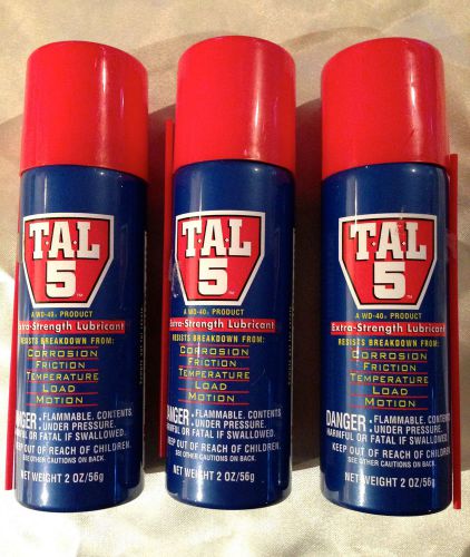 Lot of 3 Cans T.A.L. 5 Discontinued WD-40 Product-Industrial Strength Lubricant