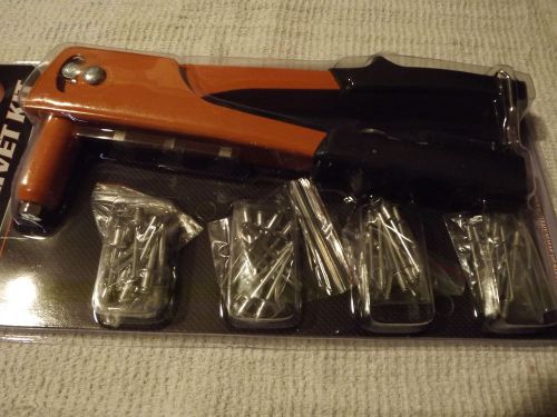 Hand rivet gun &gt; manual pop &gt; heavy duty hand tool w/40 rivets (ships priority) for sale