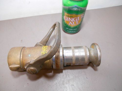 Vintage  elkhart brass  fire fighting nozzle w adjustable  allenco tip 7171l for sale