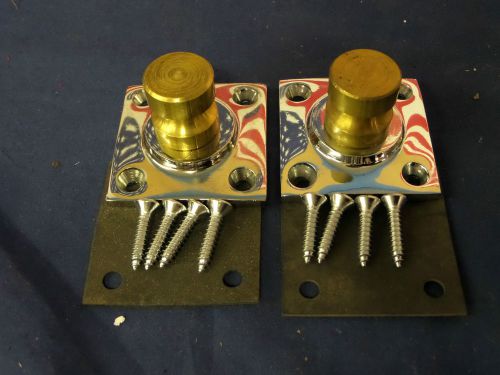 NEW Pair Unity 7006 Square Base ONLY Chromed Brass W/ Hardware NEW