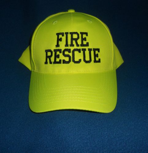 FIRE RESCUE Hat Hi Viz  Hi Vis Firefighter Fire Department Safety Yellow