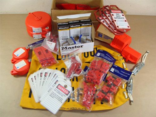 ALMOST COMPLETE BRADY 65779 ELECTRICAL AND VALVE LOCKOUT / TAG OUT STARTER KIT