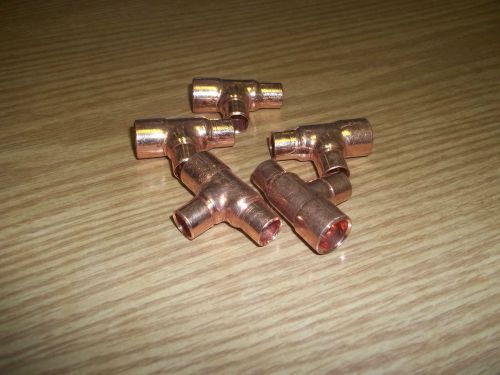 Lot 10x copper fitting reducing tee reducer cxc 1/2 x 3/8 x 3/8 inside diameter for sale