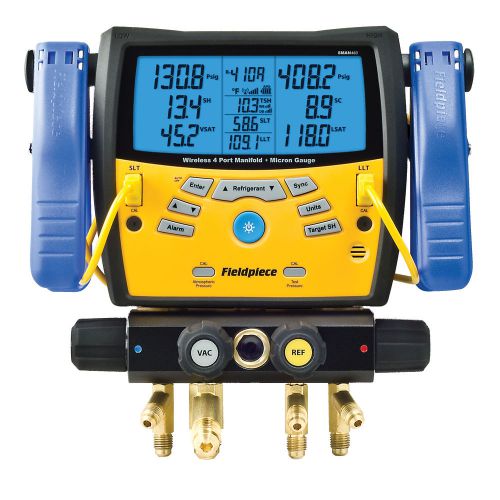 Fieldpiece sman460 4-port wireless digital manifold with micron gauge for sale
