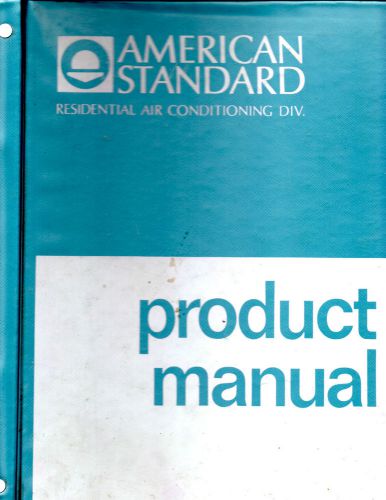 1970 american standard product manual notebook-residential air conditioning-rare for sale