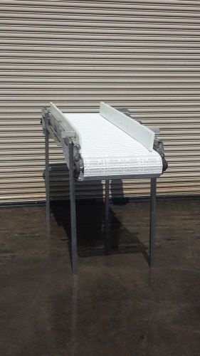24&#034; wide x 7&#039; long ss incline conveyor white food grade plastic belt, conveying for sale