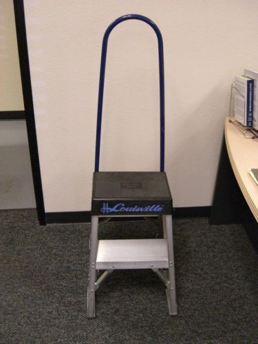 Louisville Ladder 23&#034; Aluminum Stepladder with Casters &amp; Handle, 300 lbs., IA