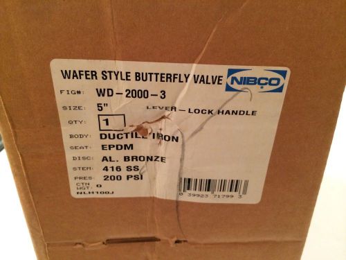 Nibco wafer style butterfly valve 5&#034; lever lock handle nlh100j wd-2000-3 for sale