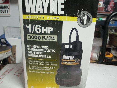 Wayne Utillity Pump 1/6 HP 3000 Gal Per Hour Oil Free Submersible