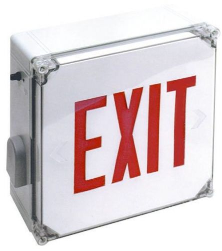 WET LOCATION LED EXIT SIGN &amp; EMERGENCY SIGN RED LETTERS