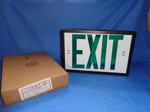 NEW GREEN SINGLE FACE EXIT SIGN w/ CANOPY KIT 6&#034; letters NUTONE STERLING 6710-04