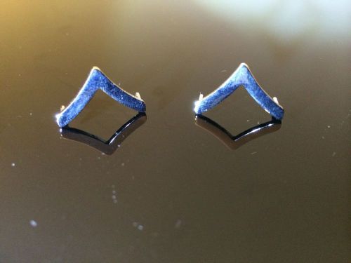 Pair of Private Pins SET Silver Pvt law Security Police Military Rank Pins