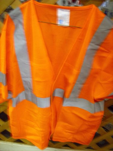 ORANGE CLASS3  LEVEL2  SAFETY VEST WITH SLEEVES &amp; REFLECTIVE STRIPES