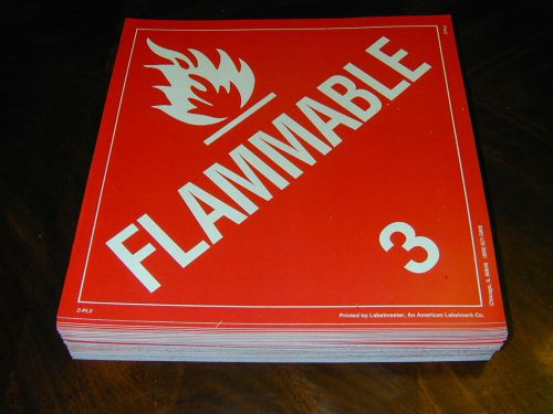 50 Flammable#3 Signs Safety Warning RED 10.75&#034;X10.75&#034;Hazard Placard Hazmat NEW!