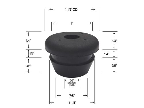Nine 1&amp;1/3&#034; od rubber grommets/feet- 3/8&#034; ctr hole (new) for sale