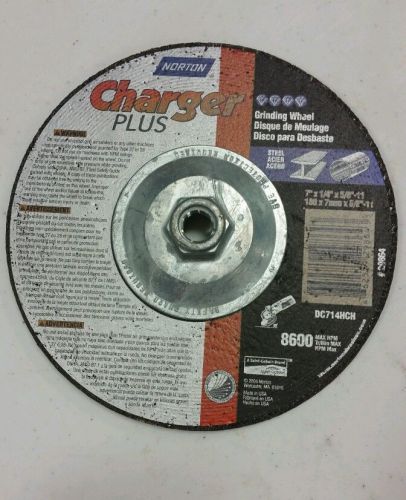 Norton charger plus center grinding wheel DC714HCH steel 7&#034; x 1/4&#034; x 5/8&#034;-11 NEW