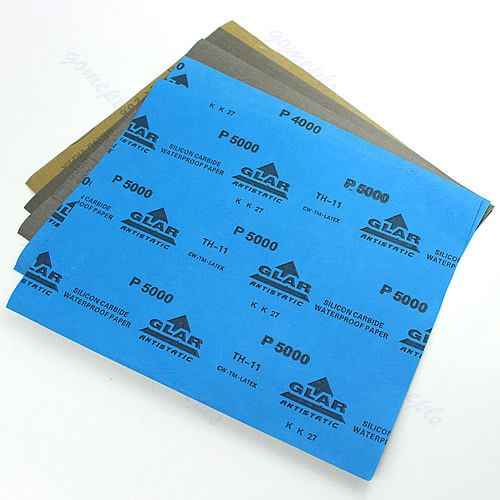 5 sheets Sandpaper sand paper Waterproof Paper 9&#034;x11&#034; Wet/Dry Silicon Carbide WQ