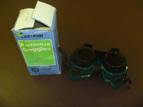 Vintage Welding Safety Goggles Eastern Flip Up Lenses Blue Black FREE SHIP