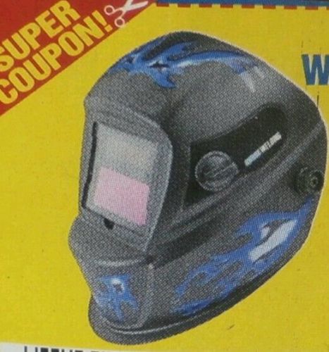 $50 OFF COUPON FOR Auto-Darkening Welding Helmet w/ Blue Flames Harbor Freight