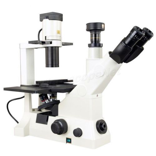 Inverted phase contrast compound microscope 40x-400x+digital 10mp usb2.0 camera for sale