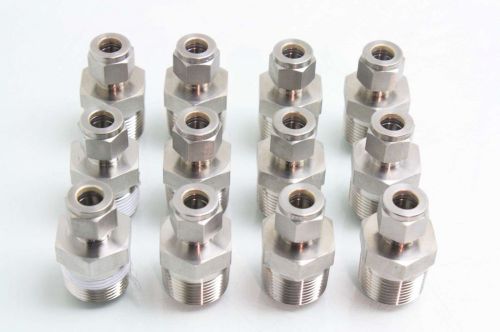 12 Swagelok SS-600-1-12 Tube Adapter Fittings 3/4&#034; Male NPT to 3/8&#034; Tube Fitting