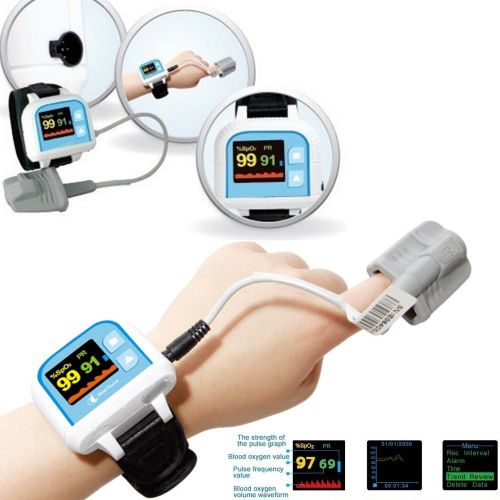 Wrist Pulse Oximeter, Blood Oxygen Monitor, SPO2, PC software, Warranty,CE&amp;FDA