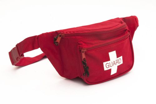 Fanny Pack Tear-Resistant Nylon Adjustable Waist Strap to 45&#034; 3  Pockets Red