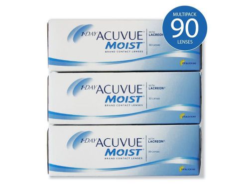 1-DAY ACUVUE MOIST Brand Contact Lens 90 Pack D -2.00 NIB
