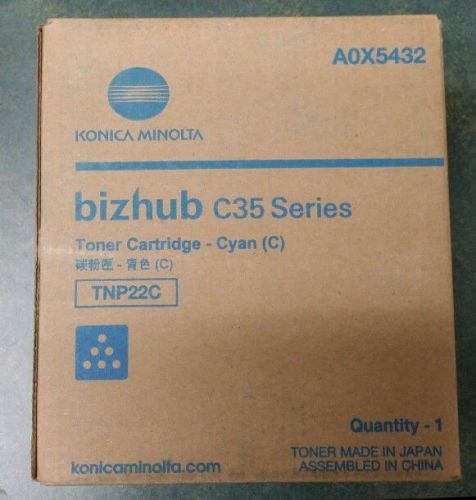 Genuine Konica Minolta TNP22C A0X5432 Cyan Toner for the Bizhub C35 Series