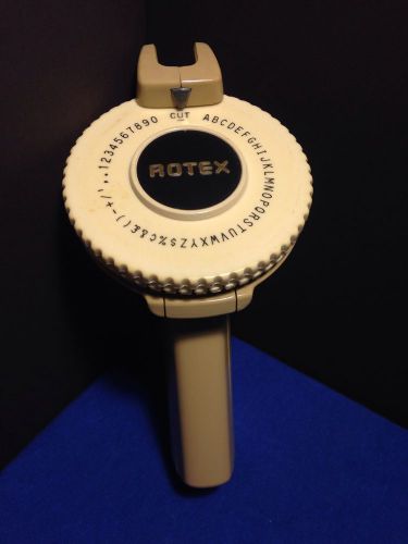 Vintage rotex compact label maker embossed labeler w/ tape roll- working nice! for sale