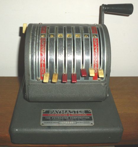 Vintage Paymaster Series 400 Check Writer Protector Machine 7 Columns With Cover