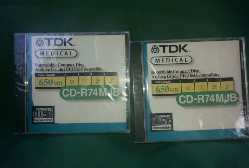 TDK 2 Medical Recordable CD Archive Grade DOCOMO Compatible 650MBPS CDR74MOB New