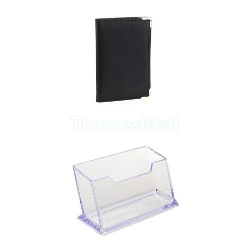 Pocket Business Name Card Holder Book with 18 Pages + Desktop Card Display Stand