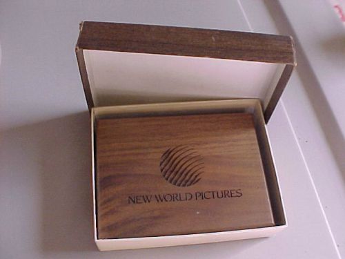 NEW WORLD PICTURES wooden business card case