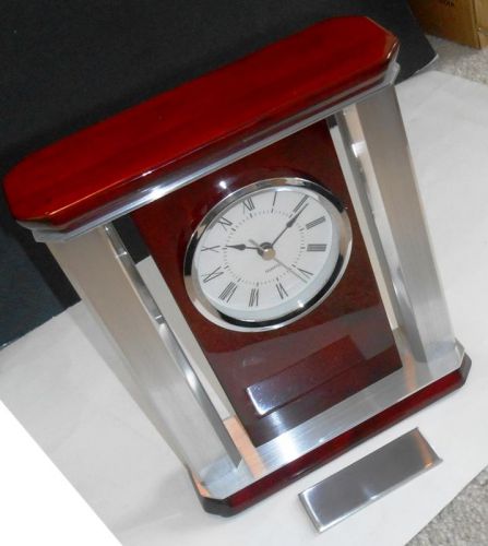 Desktop Mahogany Wood Clock