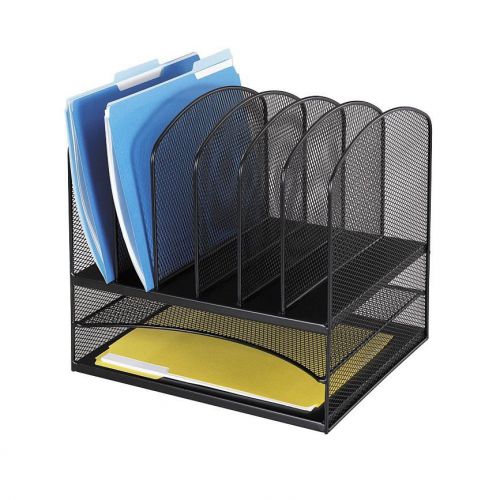 Desk Organizer Sorter Folder Holder Office Storage Supplies Black Mesh Home New