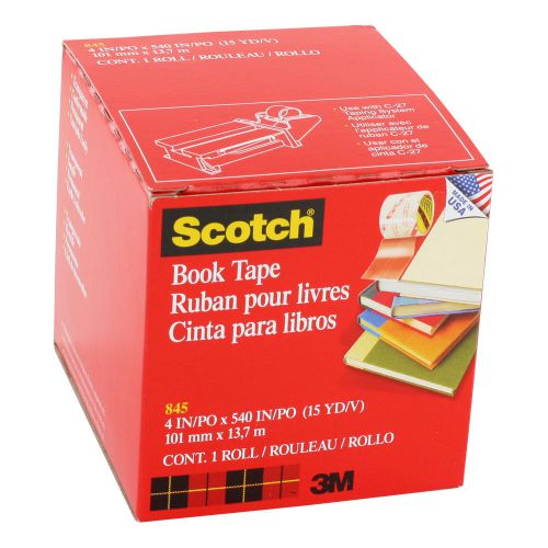 Scotch Book Preservation Tape, 4&#034; x 15 Yd, Clear, 3&#034; Core, Each (8454)