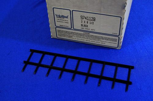Velobind 2 x 8 1/2 Black Binding Strip Sets - 9 Pin - Box of 100 Sets