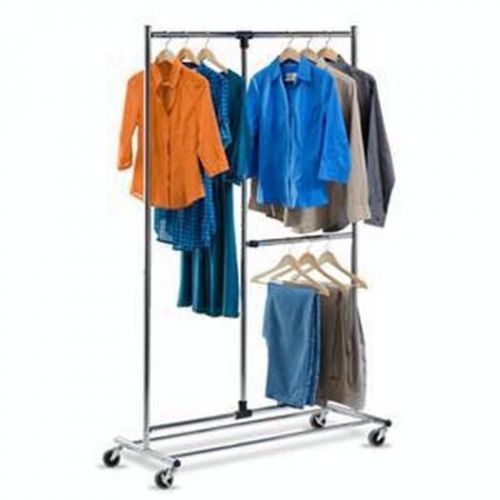 Two Tier Garment Rack Chrome Storage &amp; Organization GAR-01702
